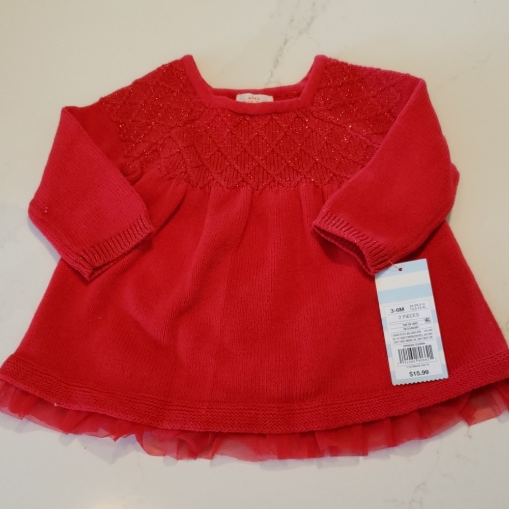 Sparkly red dress with diaper cover